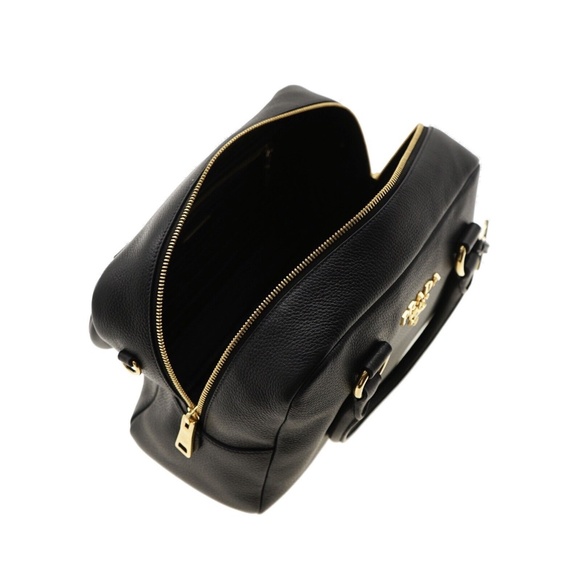 Prada Shoulder Bag Guitar Strap Black Leather Vitello Phenix 1BB086 New - Picture 6 of 7